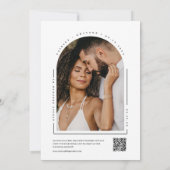 Invitation Arc de taille minimale moderne QR Code Mariage pho (Dos)