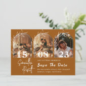 Invitation Arc De Terracotta Enregistrer La Date Photo Collag (Debout devant)