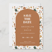 Invitation Arc De Terracotta Moderne Terrazzo Enregistrer La  (Devant)