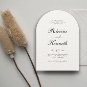 Invitation Arc de texture moderne noir et blanc QR Photo Mari