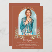 Invitation Arc de verdure en terre cuite Photo Graduation Inv (Devant / Derrière)