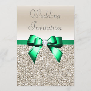Invitation Arc de vert de shamrock de paillettes de Champagne