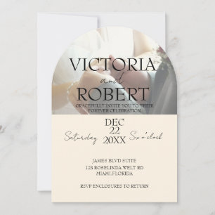 Invitation Arc d'engagement de mariage photo minimaliste