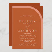 Invitation Arc Désert Terra Cotta Mariage moderne (Devant / Derrière)