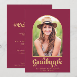 Invitation Arc d'or de Bourgogne moderne, fête de graduation
