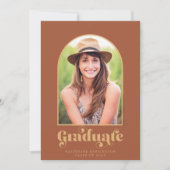 Invitation Arc d'or en terre cuite moderne fête de graduation (Devant)