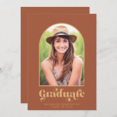 Invitation Arc d'or en terre cuite moderne fête de graduation (Devant / Derrière)