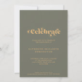 Invitation Arc d'or moderne Sage Green Partie de graduation p (Dos)