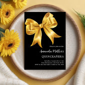 Invitation Arc d'or noir Quinceanera luxe