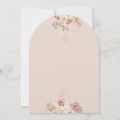 Invitation Arc d'or Pampas Grass Floral Girl Baptême (Dos)