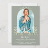 Invitation Arc d'or - Photo Sage Green Foliage Graduation (Devant)