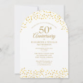 Invitation Arc du 50e anniversaire du Mariage Gold Hearts (Devant)