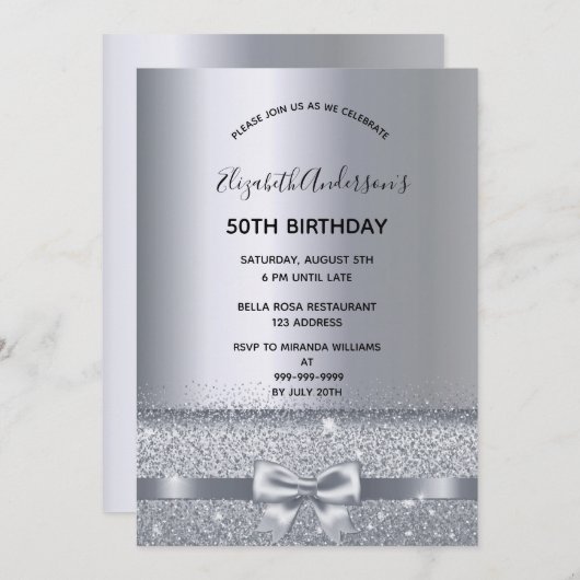 Invitation Arc élégant anniversaire (Devant / Derrière)