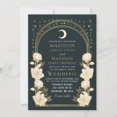 Invitation Arc élégant céleste Art Nouveau Code QR Mariage (Devant)