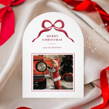 Arc Élégant Chic Rouge Vintage pour Photo de Noël