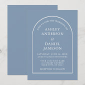 Invitation Arc élégant moderne Dusty Mariage (Devant / Derrière)