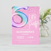 Invitation Arc en arc-en-ciel 6 anniversaire Fille Foil Ballo (Debout devant)