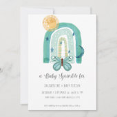 Invitation Arc en arc-en-ciel Aquarelle moderne Turquoise Ble (Devant)