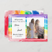 Invitation Arc en arc-en-ciel Mariage Enregistrer la date PHO (Devant / Derrière)
