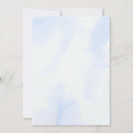 Invitation arc en bleu aquarelle | Baptême (Dos)