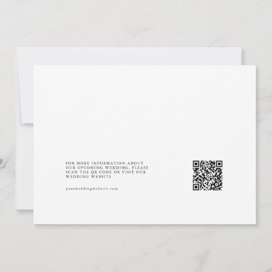 Invitation Arc en bois bleu Dusty Photo QR Code Enregistrer l (Dos)