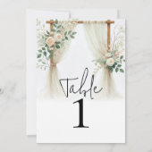 Invitation Arc en bois fleuri Roses de verdure Numéro de tabl (Dos)
