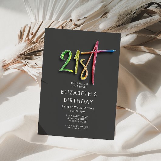 Invitation Arc-en-ciel 21e anniversaire