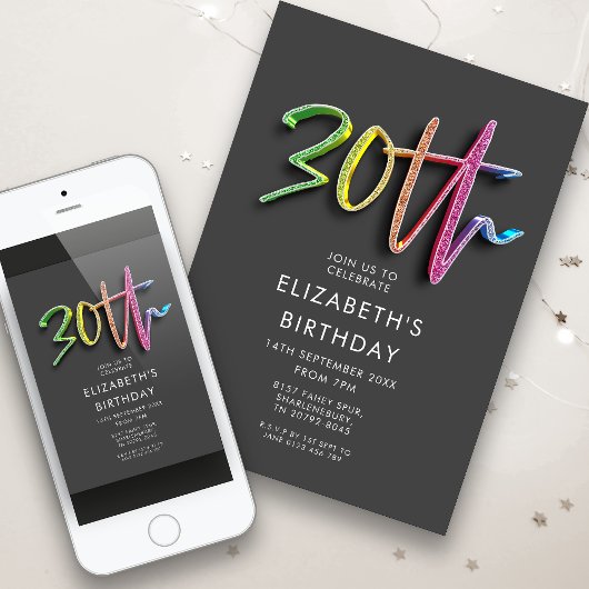 Invitation Arc-en-ciel 30e anniversaire