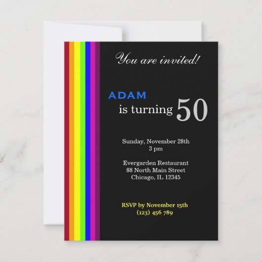 Invitation Arc-en-ciel 50e anniversaire (Devant)