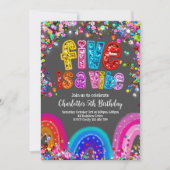 Invitation arc-en-ciel, 5e anniversaire mignon bri (Devant)