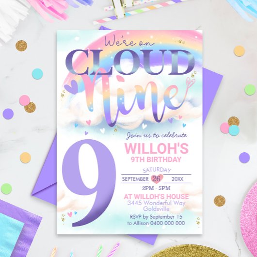 Invitation Arc-en-ciel 9 Aquarelle d'invitation