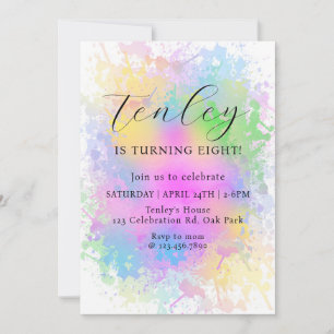 Invitation Arc-en-ciel, , Aquarelle, Rainbow Party,