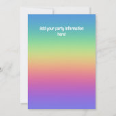 Invitation Arc-en-ciel avec fleur rose (Dos)