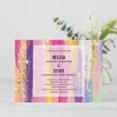 Invitation Arc-en-ciel avec Mariage de Parties scintillant en (Debout devant)