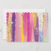 Invitation Arc-en-ciel avec Parties scintillant d'or Nouvel A (Dos)