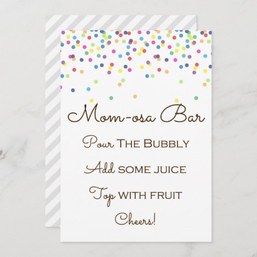 Invitation Arc en ciel Bébé Sprinted Table Sign Size 5x7" (Devant / Derrière)