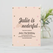 Invitation Arc-en-ciel bohème premier anniversaire Onederday  (Debout devant)