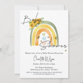 Invitation Arc En Ciel Boho Avec Baby shower De Fleurs De Sol (Devant)