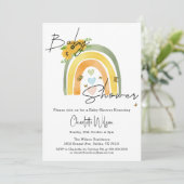Invitation Arc En Ciel Boho Avec Baby shower De Fleurs De Sol (Debout devant)