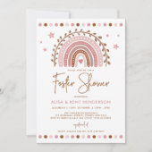 Invitation Arc-en-ciel Boho | Douche Foster En Terracotta Ros (Devant)