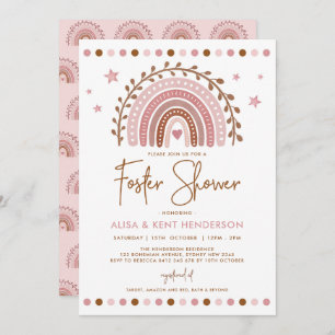 Invitation Arc-en-ciel Boho   Douche Foster En Terracotta Ros