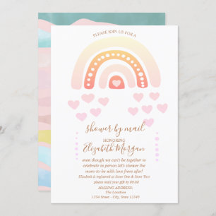 Invitation Arc-en-ciel, Coeurs, Baby shower virtuel par bande