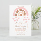 Invitation Arc-en-ciel, Coeurs, Points, Baby shower virtuel p (Debout devant)