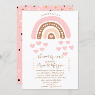 Invitation Arc-en-ciel, Coeurs, Points, Baby shower virtuel p