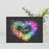 Invitation Arc-en-ciel couleurs vaporiser peinture étincelant (Debout devant)