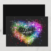 Invitation Arc-en-ciel couleurs vaporiser peinture étincelant (Devant / Derrière)