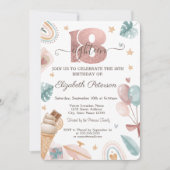 Invitation Arc-en-ciel, Crème glacée, Ballons Été 18e anniver (Devant)