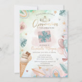 Invitation Arc en ciel, Crème glacée, Balloons Summer Quincea (Devant)