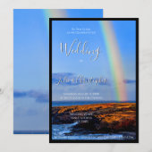 Invitation Arc en ciel d'amour et de bonheur, Mariage (Devant / Derrière)