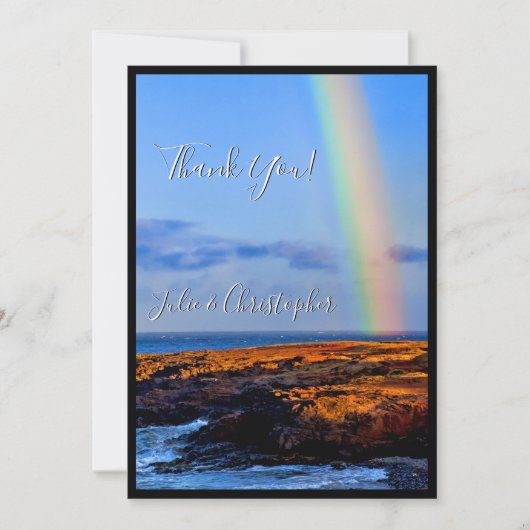 Invitation Arc-en-ciel d'amour et de bonheur, Mariage, Merci (Devant)